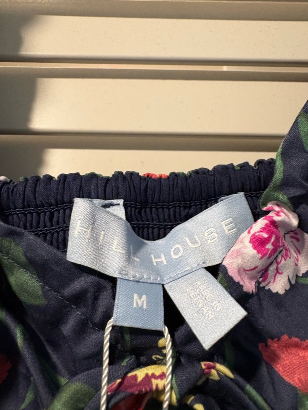 NWT Hill House Home The Ophelia Nap Dress Navy Peony Bouquet Cotton Sateen - Picture 5 of 9